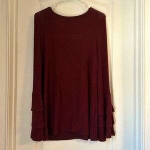 White Birch Women’s Casual Ruffle Long Sleeved Top NWOT Large